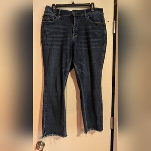 Judy Blue Dark Blue Women's Cropped Jeans 14W